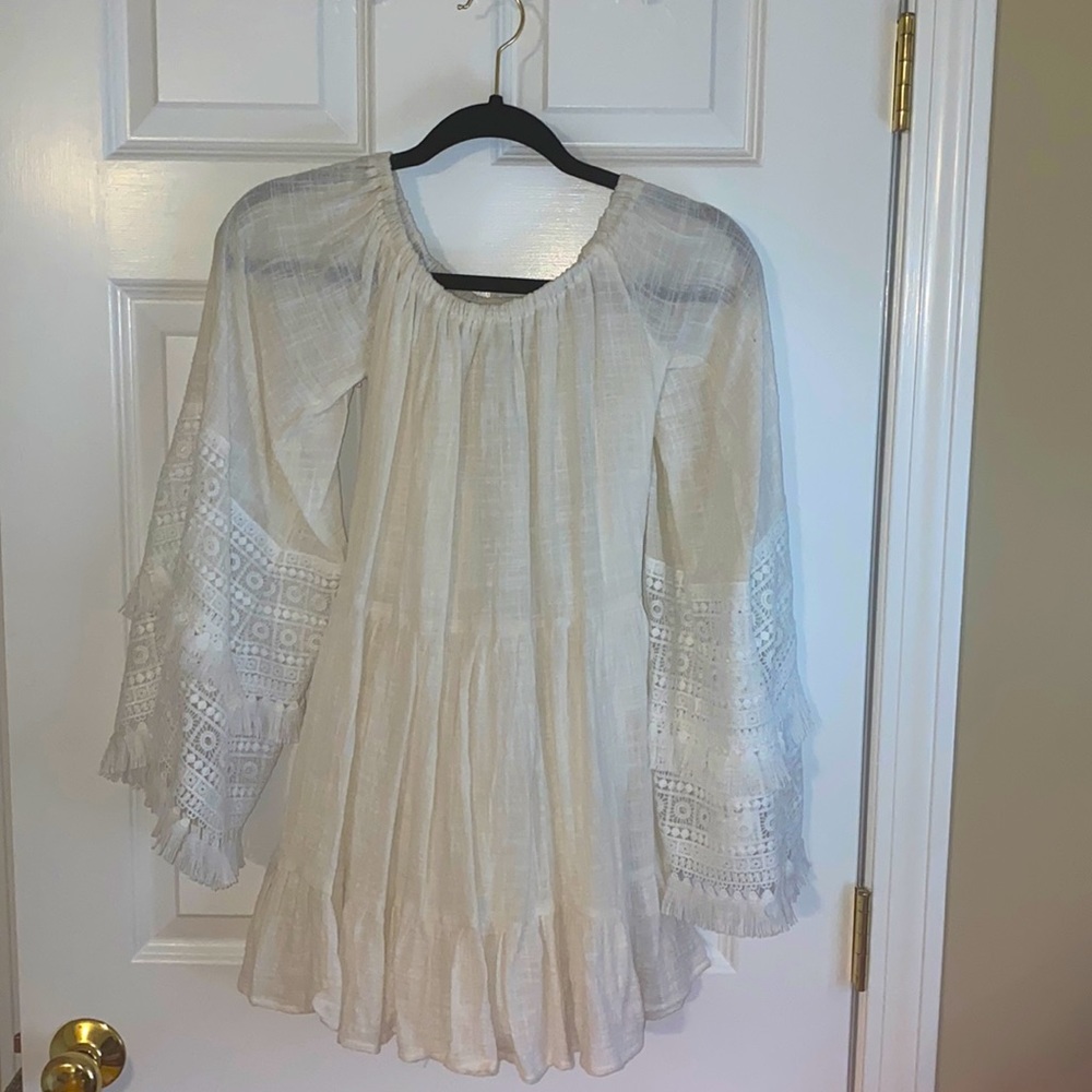 Small White Mini Boho Dress from Judith March